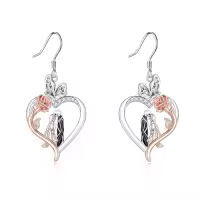 TOUPOP Sterling Silver Nightmare Earrings Jack Sally Skull Jewelry-style_name:B-Nightmare Earrings-Rose Flower