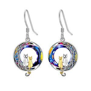 2 Cats(Silver and Yellow Gold)-Volcano Crystal-02-A