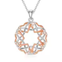 TOUPOP 925 Sterling Silver & Stone Sister/Mom Necklace Birthday Christmas Gifts-style_name:Love Heart-Rose Gold
