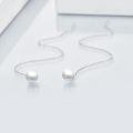wholesale 14k/18k Solid Gold Long Threader Earrings with Pearl Dangle Ear Line s-0-3