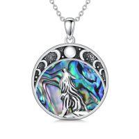 wholesale TOUPOP Dragon/phoenix/wolf Necklace For Women Abalone Shell Necklace Sterling Silver Pendant Necklace Oxidized Celtic Necklace Jewelry For Women Wife Mothers Day Anniversary Birthday Gifts -style_name:Wolf