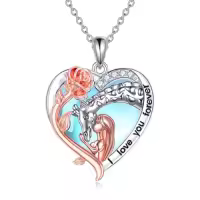 TOUPOP Sterling Silver Crystal Giraffe Necklace Charm Pendant-style_name:Moonstone- Rose Flower
