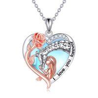 wholesale TOUPOP Giraffe Necklace For Women 925 Sterling Silver Crystal Giraffe Charm Pendant Jewelry Birthday Christmas Gifts -style_name:Moonstone- Rose Flower