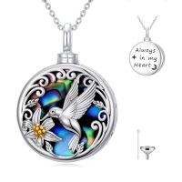 wholesale TOUPOP Urn Necklace For Ashes Sterling Silver Abalone Shell Cremation Jewelry For Ashes Jewelry Gifts For Nature Lovers Keepsake Memorial Jewelry For Women -style_name:30-Hummingbird