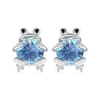 wholesale TOUPOP Frogs Gifts Frog Earring S925 Sterling Silver Frog Earrings Frog Jewelry Birthday Gifts For Daughter Granddaughter, July Birthstone Earrings -color_name:B-03-Mar