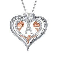 wholesale TOUPOP Christmas Gifts For Women,s925 Sterling Silver Heart Rose A To Z Initial Letter Pendant Necklace With Forever Love Heart Jewelry Valentien Mothers Day Birthday Gifts For Her Wife Mom Sister Girlfriend -style_name:Letter A