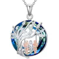 TOUPOP Sterling Silver Crystal Heart Sister Necklace, Forever My Friend Birthday Jewelry Gift-style_name:13-Gift for 2 Sisters