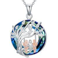 wholesale TOUPOP Brother Sister Necklace Sterling Silver Heart Crystal Gifts From Brother Always My Sisters Forever My Friend Jewelry Gifts For Birthday -style_name:13-Gift for 2 Sisters