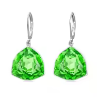 TOUPOP Sterling Silver Birthstone Geometric Drop Earrings For Women-color_name:08-Aug-Peridot