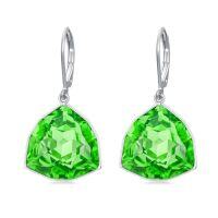 wholesale TOUPOP Leverback Earrings For Women Sterling Silver Simple Geometric Birthstone Dangle Drop Earrings Jewelry Christmas Valentine Mothers Day Birthday Gifts For Women Her Wife -color_name:08-Aug-Peridot