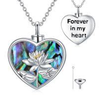 wholesale TOUPOP 925 Sterling Silver Butterfly/hummingbird/lotus/angel Wings/dragonfly Urn Necklace For Ashes Jewelry For Ashes Of Loved Ones Forever In My Heart Abalone Necklace -style_name:Lotus