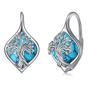 A - Turquoise Tree of Life Earrings
