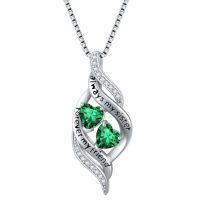 wholesale Birthday Gifts For Sister 925 Sterling Silver Infinity Birthstone Necklace Always My Sister Forever My Friend Jewelry Christmas Gifts For Women Daughter -color_name:05-May-Emerald
