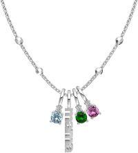 wholesale 925 Sterling Silver 14K Gold Plated Birthstones Custom Name Necklace for Women-White Gold