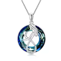 TOUPOP Sterling Silver Crystal Mother of 1-3 Kids Necklace-style_name:1-Mother of 1
