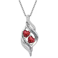 TOUPOP Sterling Silver Birthstone Infinity Necklace Always My Sister Forever My Friend-color_name:01-January-Garnet