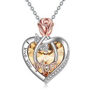 11 Nov-Mom Necklace with Heart Crystal