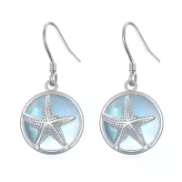 TOUPOP Sterling Silver Moonstone Dangle Drop Earrings-style_name:2-Starfish
