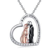wholesale TOUPOP Nightmare Necklace 925 Sterling Silver Jack And Sally Jewelry Jack And Zero Necklace -color_name:Jack and Sally-I Love You to the Moon and Back Necklace