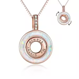 2-Sister Created opal Necklace