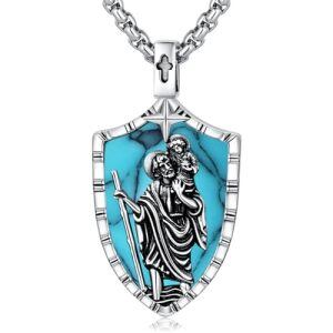 B02-St Christopher(Shield)-Turquoise