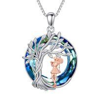 wholesale TOUPOP Sport/music Necklace 925 Sterling Silver Tree Of Life Pendant Crystal Jewelry Birthday Christmas Gifts For Women Sport Players -style_name:Tennis