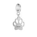 wholesale 925 Sterling Silver Personalized Dog Paw Charm for Bangle Bracelet Custom Name Dog Paw Charm Bead Gift for Women-0-0