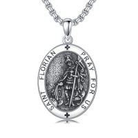 wholesale Saint Patron Necklace For Men Women 925 Sterling Silver Saint Pendant With Stainless Steel Chain St Medal Protection Necklace Catholic Religious Amulet Gifts For Him -style_name:O-Saint Florian Necklace