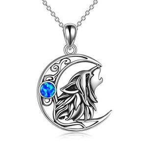 Style-4-Wolf Necklace with Opal