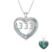 TOUPOP Sterling Silver Abalone Angel Number Necklace 000-999-style_name:333