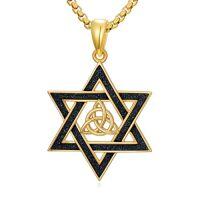 wholesale Gold Star Of David Necklace 925 Sterling Silver Cross/lion/eagle/dragon/phoenix/celtic Knot Pendant Jewish Jewelry Christmas Gifts For Men Women -style_name:Celtic Knot