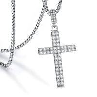 wholesale Cross Necklace 925 Sterling Silver Cross Pendant Christmas Fathers Day Birthday Gifts For Men Gifts For Father Gifts For Dad Brother Husband Son -style_name:F Cubic Zirconia Cross II