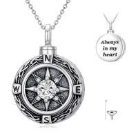 wholesale TOUPOP Tree Of Life Urn Necklace For Ashes 925 Sterling Silver Cremation Jewelry Memorial Gifts Keepsake Jewelry With Funnel Filler For Women -style_name:3-Compass