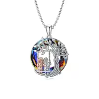 TOUPOP Sterling Silver Crystal Tree Of Life Sisters Necklace-color_name:2 Sisters-A-Volcano Crystal