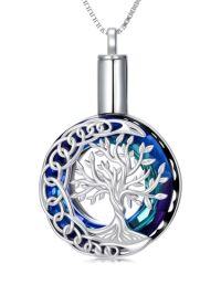 wholesale TOUPOP Crystal Mustard Seed Necklace S925 Sterling Silver Tee Of Life Pendant Faith Jewelry Gifts For Women -style_name:Tee of Life Urn