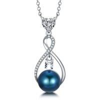 wholesale Black Pearl Infinity Necklace Sterling Silver Black Freshwater Peartl A-z Initial Pendant Necklace Infinity Letter Jewelry Christmas Birthday Gifts For Women Her Mom -style_name:Letter H