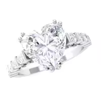 TOUPOP 10k 14k 18k Gold Moissanite Heart Engagement Ring For Women-style_name:C Moissanite Heart Ring
