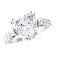 wholesale TOUPOP Personalized Moissanite Engagement Ring For Women Heart Shaped Moissanite Rings D Color Vvs1 Clarity Diamond Wedding Rings 925 Sterling Silver 10k 14k 18k Gold Christmas Gift For Mom Wife -style_name:C Moissanite Heart Ring