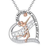 wholesale TOUPOP Volleyball/baseball/basketball Necklace 925 Sterling Sliver Sport Necklace For Women Men Sport Jewelry Gifts For Sports Fans -style_name:Volleyball Hearth