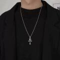 wholesale 925 Sterling Silver Ankh Pendant with Eye of Horus and Egyptian Coptic Cross Design Necklace for Men & Women Gifts-0-2
