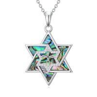wholesale Abalone Star Of David Necklace For Women 925 Sterling Silver Magen David Necklace Chai/cross/evil Eye Pendant Star Of David Jewelry Christmas Gifts -style_name:4-Infinite Cross