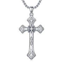 wholesale Cross Necklace 925 Sterling Silver Cross Pendant Christmas Fathers Day Birthday Gifts For Men Gifts For Father Gifts For Dad Brother Husband Son -style_name:J02 Gothic Cross