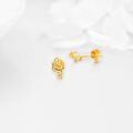 wholesale 14K Yellow Gold Snake Stud Earrings Minimalist Animal Jewelry for Women-0-5