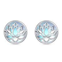 wholesale TOUPOP Yoga Lotus/tree Of Life/sea Turtle/butterfly/celtic Knot/elephant Stud Earrings Moonstone Earrings Jewelry Gifts For Women Birthday -style_name:2-Lotus