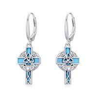wholesale Turquoise Cross Earrings For Women Sterling Silver Turquoise Dangle Earrings Cross Jewelry Christmas Gifts For Women Mom Her -style_name:Claddagh