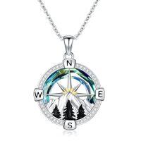 wholesale TOUPOP Christmas Gifts For Wife Compass Necklace Sterling Silver Compass Urn Necklace Cremation Jewelry For Women Wife Girlfriend Mother Sister -style_name:F1-Mountain