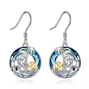 Elephant Mother with Blue Circle Crystal