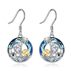 Elephant Mother with Blue Circle Crystal