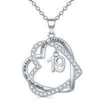 wholesale TOUPOP Gifts For Her 925 Sterling Silver Necklace Forever Love Heart Pendant Heart Year Old Jewelry Anniversary Birthday Christmas Gifts Women Girlfriend Wife Mom Grandma Daughter -style_name:19th