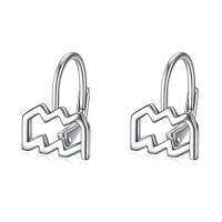 wholesale TOUPOP 925 Sterling Silver Horoscope Zodiac 12 Constellation Astrology Leverback Dangle Earrings For Women -style_name:(1/20-2/18) Aquarius Earrings